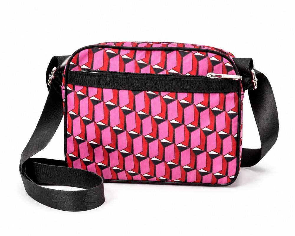 DIANE VON FURSTENBERG x Target NWT Geo Print Crossbody Bag Pink Adjustable Strap
